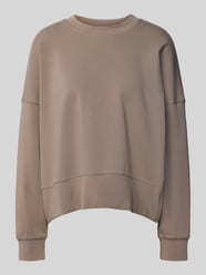 Oversized Sweatshirt mit breitem Bund von Juvia Beige - 7