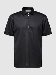 Polohemd mit kurzer Knopfleiste Modell 'JERSEY MERCER' von Stylebop Blau - 34
