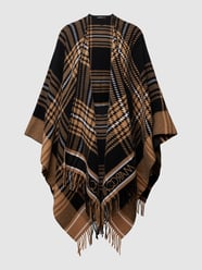 Poncho mit Karomuster von Marc Cain Grau / Schwarz - 48