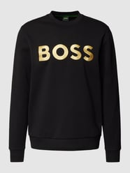 Sweatshirt mit Label-Stitching Modell 'Salbo' von BOSS Green Schwarz - 14