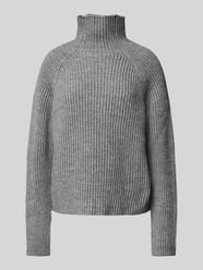 Gebreide pullover met opstaande kraag, model 'SARWEN' van Drykorn Grijs / zwart - 9