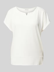 Regular Fit T-Shirt aus Materialmix von Tom Tailor Beige - 47