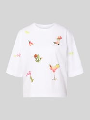 T-Shirt mit Motiv-Stitchings von Marc Cain - 38