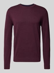 Strickpullover mit Label-Stitching Modell 'BASIC' von Tom Tailor Bordeaux - 36