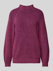 Loose Fit Strickpullover mit gestreiftem Ripp-Muster von Tom Tailor Rot - 10