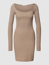 Mini-jurk in riblook, model 'SQUARE NECK RIB DRESS' van Calvin Klein Jeans Wit - 40