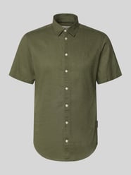 slim fit vrijetijdsoverhemd van mix van katoen en linnen model 'AKSEL' van Casual Friday - 38