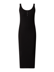 Midikleid mit Rippenstruktur Modell 'Kitte' von Pieces Schwarz - 18