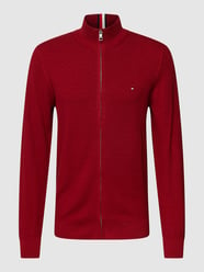 Sweatjacke mit Label-Stitching Modell 'CROSS STRUCTURE' von Tommy Hilfiger Rot - 22