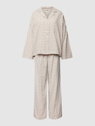 Pyjama mit Vichy-Karos Modell 'Pyjama long leg' von Esprit Beige - 27