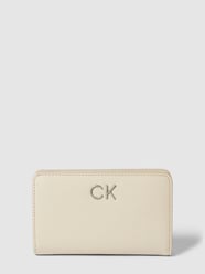 Portfel z detalem z logo model ‘FRENCH’ od CK Calvin Klein Beżowy - 14