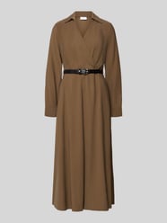 Midikleid in Wickel-Optik mit Gürtel von Jake*s Collection Beige - 1