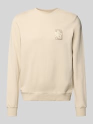Regular Fit Sweatshirt mit floraler Applikation Modell 'Felica' von Blend Beige - 32