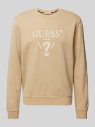Sweatshirt mit Label-Print Modell 'TREATED' von Guess Beige - 29