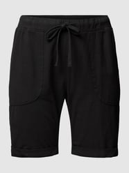 Korte PLUS SIZE broek met steekzakken opzij van KAFFE Curve Grijs / zwart - 18