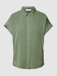 Bluse aus Viskose-Mix mit Hemdblusenkragen von Jake*s Casual Grün - 5