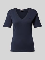 Slim Fit T-Shirt mit Logo-Stitching Modell 'CODY' von Tommy Hilfiger Blau - 9