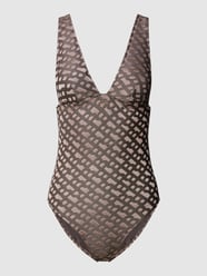 Badeanzug mit Allover-Muster Modell 'BEATRIX' von BOSS Black Women Beige - 40
