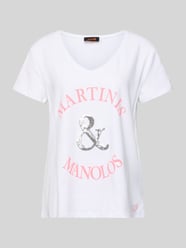 Relaxed Fit T-Shirt mit Pailettenbesatz Modell 'Martinis Manolos' von miss goodlife - 2