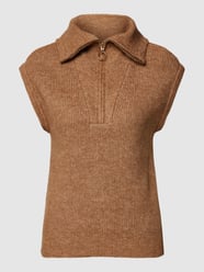 Strickweste mit Troyer-Kragen Modell 'VIMATHILDA' von Vila Braun - 35