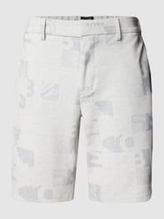 Sweatshorts mit Allover-Label-Print Modell 'Liem' von BOSS Green Weiß - 23
