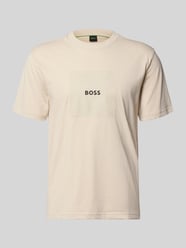 Regular Fit T-Shirt mit Logo Print von BOSS Green Beige - 21