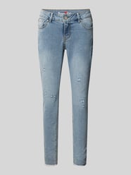 Slim Fit Jeans mit verkürztem Schnitt Modell 'Italy' von Buena Vista Blau - 38
