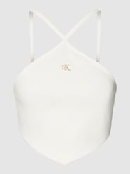 Top krótki z fakturowanym wzorem od Calvin Klein Jeans Biały - 9