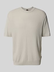 regular fit T-shirt van mix van katoen en linnen model 'KAJORDINO' van BOSS Orange Beige - 9