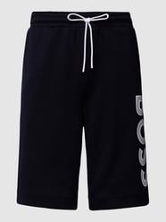 Sweatshorts mit Label-Print Modell 'Heos' von BOSS Green Blau / Türkis - 20