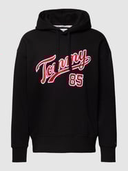 Bluza z kapturem i wyhaftowanym logo model ‘RLXD COLLEGE 85 HOODI’ od Tommy Jeans Czarny - 39