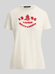 regular fit T-shirt van puur katoen van Lauren Ralph Lauren Beige - 45