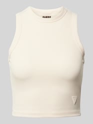 Crop Top mit Label-Detail Modell 'EDIE' von Guess Activewear Beige - 25