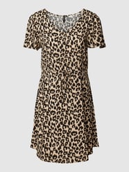 Mini-jurk van viscose met dierenprint, model 'EASY' van Vero Moda Beige - 37