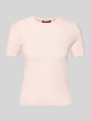 Koszulka z dzianiny o kroju regular fit z mieszanki jedwabiu i wełny model „MSTLEPRE” od Max Mara Studio Fuksjowy - 8
