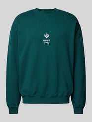 Sweatshirt met labelstitching, model 'CANE' van WOODBIRD Groen - 7