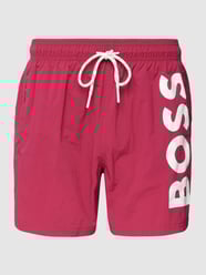 Badehose mit Label-Print Modell 'Octopus' von BOSS Rosa - 18