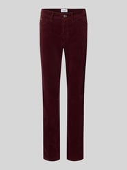 Slim Fit Cordhose aus Baumwoll-Mix Modell 'PIPER CROPPED' von CAMBIO Bordeaux - 42