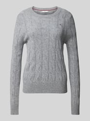 Gebreide pullover met ribboorden van Tommy Hilfiger Grijs / zwart - 34