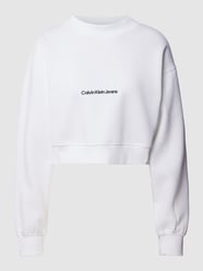 Bluza krótka z wyhaftowanym logo od Calvin Klein Jeans Biały - 37