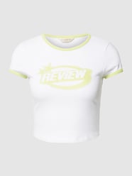 Cropped T-Shirt mit Rundhalsausschnitt von REVIEW Weiß - 30