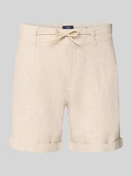 Leinenshorts mit Bindegürtel und Gesäßtaschen von MCNEAL - 15