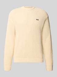 Regular Fit Strickpullover aus Baumwoll-Mix mit Label-Patch von REVIEW - 24