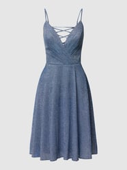 Cocktailkleid mit Effektgarn von Luxuar Blau - 26