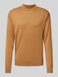 Gebreide pullover met opstaande kraag, model 'CORE' van Scotch & Soda Bruin - 45