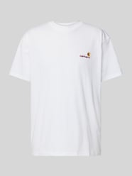 T-Shirt mit Label-Stitching Modell 'American' von Carhartt Work In Progress Weiß - 7