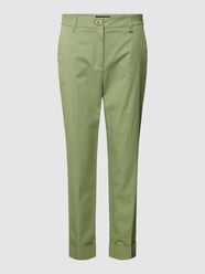 Stoffen broek met vaste omslag aan de pijpen van Marc Cain Groen - 4