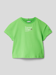 T-shirt met labelprint, model 'TIMELESS TOMMY' van Tommy Hilfiger Kids Groen - 18