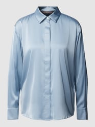 Bluse in Satin-Optik mit verdeckter Knopfleiste von Christian Berg Woman Selection Blau - 25