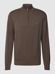 Strickpullover mit Label-Details Modell 'Troyer' von Fynch-Hatton Braun - 8